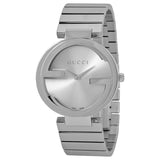 Gucci G Interlocking Silver Dial Silver Steel Strap Watch For Women - YA133308