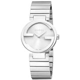 Gucci G Interlocking Silver Dial Silver Steel Strap Watch For Women - YA133503