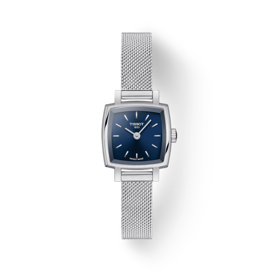 Tissot Lovely Square Blue Dial Silver Mesh Bracelet Watch For Women - T058.109.11.041.00