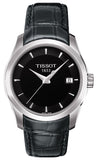 Tissot T Trend Couturier Black Dial Black Leather Strap Watch For Women - T035.210.16.051.00