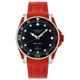 Gucci Dive Quartz Black Dial Red Rubber Strap Watch For Men - YA136309