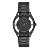 Marc Jacobs Tether Black Transparent Dial Black Stainless Steel Strap Watch for Women - MBM3415