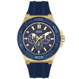 Guess Force Blue & Rose Gold Dial Blue Silicone Strap Watch For Men - W0674G2