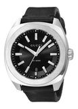 Gucci GG2570 Black Dial Black Leather Strap Watch For Men - YA142206