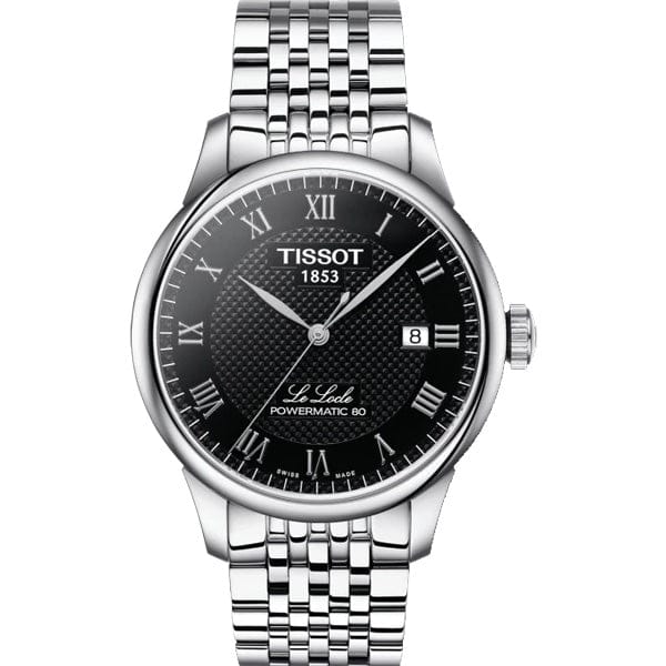 Tissot Le Locle Powermatic 80 Black Dial Silver Steel Strap Watch For Men - T006.407.11.053.00