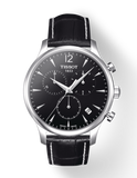 Tissot T Classic Tradition Black Dial Black Leather Strap Watch For Men - T063.617.16.057.00