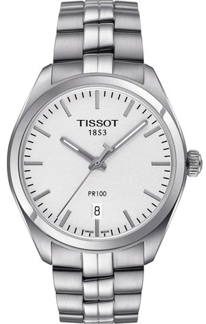 Tissot PR 100 Quartz White Dial Silver Steel Strap Watch For Women - T101.410.11.031.00