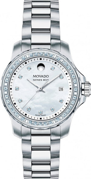 Movado Series 800 29mm Mother of Pearl Dial Diamond Watch For Women - 2600120