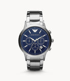 Emporio Armani Renato Chronograph Blue Dial Silver Steel Strap Watch For Men - AR2448