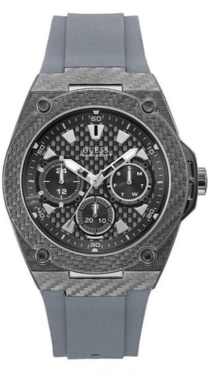 Guess Legacy Grey Dial Grey Silicone Strap Watch For Men - W1048G1