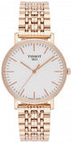 Tissot Everytime Medium White Dial Rose Gold Mesh Bracelet Watch For Men - T109.410.33.031.00