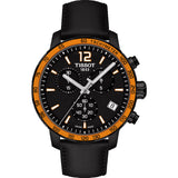 Tissot T Sport Quickster Chronograph Black Dial Black Rubber Strap Watch For Men - T095.417.36.057.01