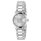 Gucci G Timeless Quartz Silver Dial Silver Steel Strap Watch For Women - YA126595