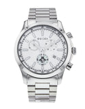 Gucci G Timeless Chronograph White Dial Silver Steel Strap Watch For Men - YA126472