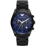 Emporio Armani Sportivo Chronograph Blue Dial Black Strap Watch For Men - AR5921