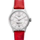 Tissot Chemin Des Tourelles Powermatic 80 Mother of Pearl Dial Red Leather Strap Watch For Women - T099.207.16.118.00