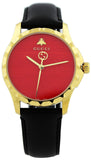 Gucci G Timeless Coral Red Dial Black Leather Strap Watch For Men - YA126464