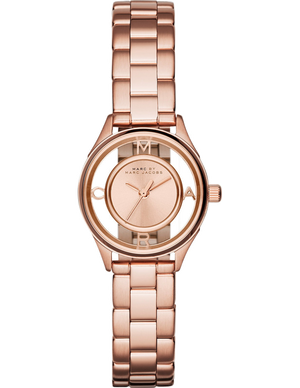 Marc Jacobs Tether Rose Gold Transparent Dial Rose Gold Stainless Steel Strap Watch for Women - MBM3417