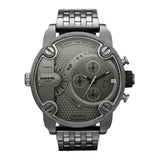 Diesel Little Daddy Dual Time Chronograph Grey Dial Stainless Steel Strap Watch For Men - DZ7263