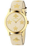 Gucci G Timeless White Dial White Leather Strap Watch For Women - YA1264096