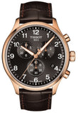 Tissot T Sport Chrono XL Classic Brown Dial Brown Leather Strap Watch For Men - T116.617.36.057.01