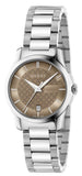 Gucci G Timeless Brown Dial Silver Steel Strap Watch For Women - YA126526