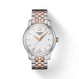 Tissot T Classic Tradition Lady White Dial Two Tone Steel Strap Watch For Women - T063.210.22.037.01