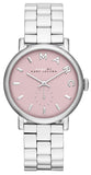 Marc Jacobs Baker Pink Dial Silver Stainless Steel Strap Watch for Women - MBM3280