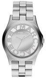 Marc Jacobs Henry Transparent Silver Dial Silver Stainless Steel Strap Watch for Women - MBM3205