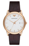 Emporio Armani Luigi White Dial Brown Leather Strap Watch For Men - AR2502