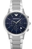 Emporio Armani Renato Chronograph Blue Dial Silver Steel Strap Watch For Men - AR2486