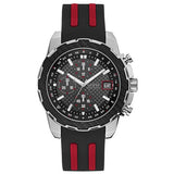 Guess Octane Chronograph Black Dial Two Tone Silicone Strap Watch For Men - W1047G1