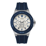 Guess Force White Dial Blue Rubber Strap Watch For Men - W0674G4