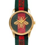 Gucci Le Marche des Merveilles Green & Red Dial Green & Red NATO Strap Unisex Watch - YA126487