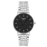 Tissot Everytime Large Black Dial Silver Mesh Bracelet Watch For Men - T109.610.11.077.00