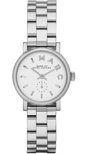 Marc Jacobs Baker White Dial Silver Steel Strap Watch for Women - MBM3246