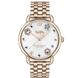 Coach Delancey White Dial Rose Gold Tone Stainless Steel Watch For Women - 14502811