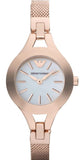 Emporio Armani Chiara Analog White Dial Rose Gold Steel Strap Watch For Women - AR7329