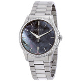 Gucci G Timeless Diamonds Mother of Pearl Blue Dial Silver Steel Strap Unisex Watch - YA126458