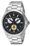 Gucci G-Timeless Chronograph Black Dial Silver Steel Strap Watch For Men - YA126267