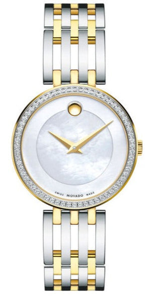 Movado Esperanza Mother of Pearl Dial Two Tone Steel Strap Watch For Women - 0607085