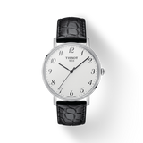 Tissot Everytime Desire Medium White Dial Black Leather Strap Watch For Men - T109.410.16.032.00