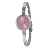 Movado Bela Museum Pink Dial Silver Steel Strap Watch For Women - 0606596