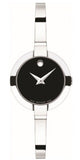 Movado Bela Black Dial Silver Steel Strap Watch For Women - 0606595