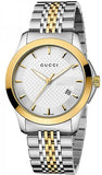 Gucci G Timeless Silver Dial Two Tone Steel Strap Watch For Men - YA126409