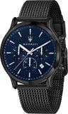 Maserati Epoca Black Edition Blue Dial Black Mesh Bracelet Watch For Men - R8873618008