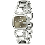 Gucci G Gucci Brown Dial Silver Steel Strap Watch For Women - YA125503