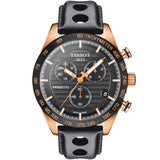 Tissot PRS 516 Chronograph Black Dial Black Leather Strap Watch For Men - T100.417.36.051.00