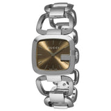 Gucci G Gucci Brown Dial Silver Steel Strap Watch For Women - YA125507