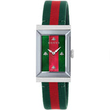 Gucci G-Frame Mother of Pearl Dial Two Tone Nylon Strap Watch For Women - YA147404